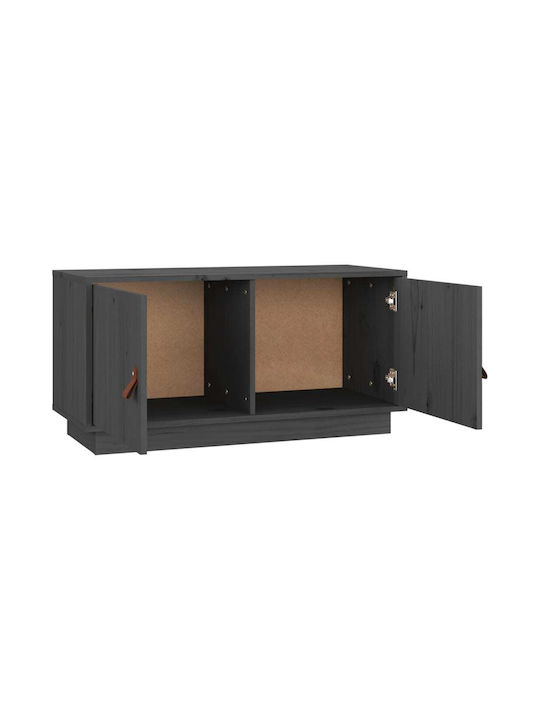vidaXL TV-Ständer aus Massivholz Grau M80xT34xH40cm