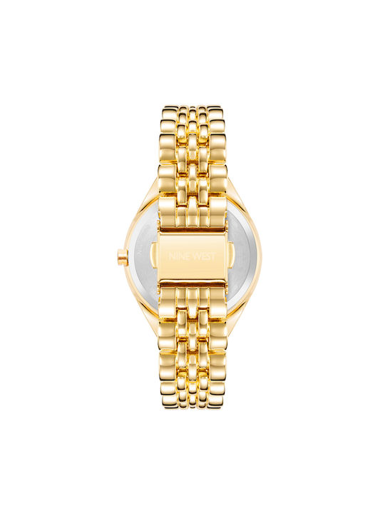 Nine West Watch Chronograph with Gold Metal Bracelet