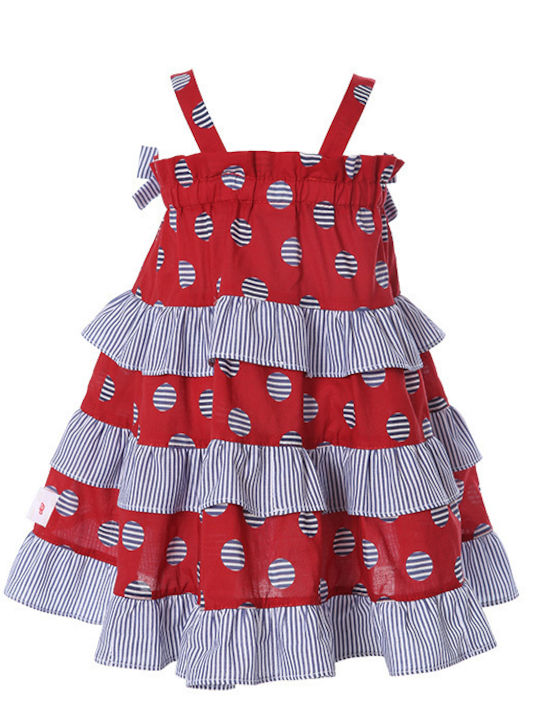 Matoufrance Rochie pentru Copii Polka Dot Fără mâneci Roșu