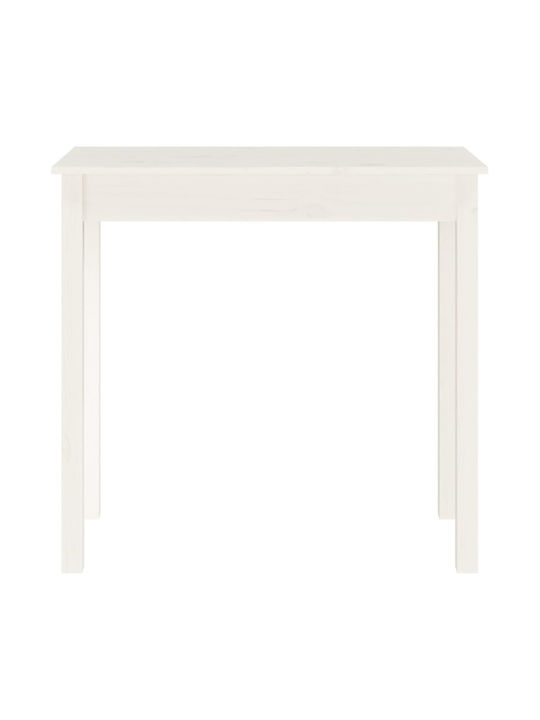 Solid Wood Console Table White L80xW40xH75cm