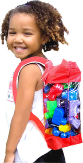 Lazarid Building Blocks Super Bloks Big Backpack for 1+ Years 75 Pieces