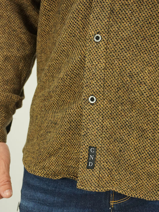 Long Sleeve Flannel Overshirt in Narrow Fit Brown