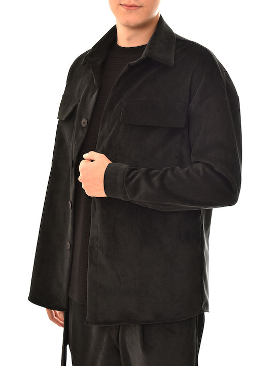 Μακρυμάνικo Overshirt Μαύρο