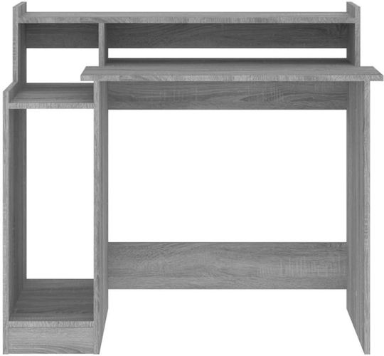 Computer Büro Holz Grey Sonoma mit LED & USB-Anschlüssen 97x45x90cm