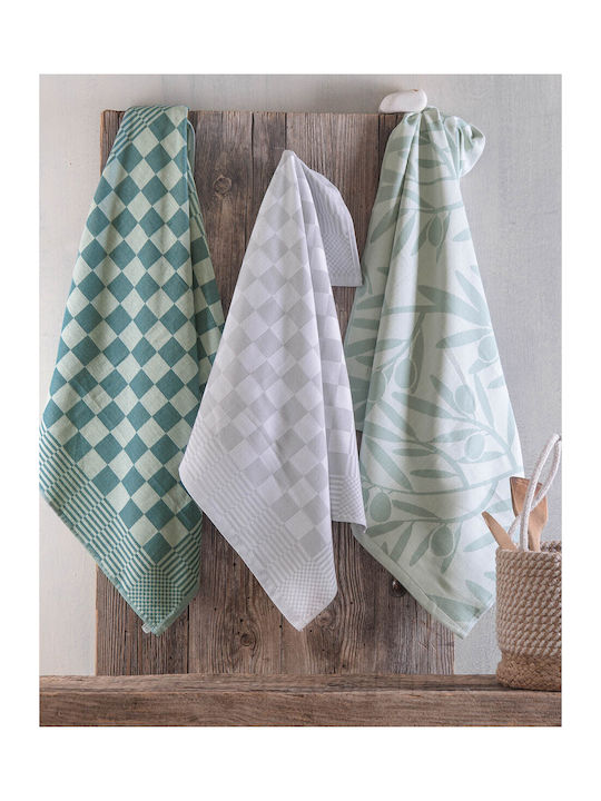 Rythmos Coctail Towel from 100% Cotton in Green Color 40x60cm
