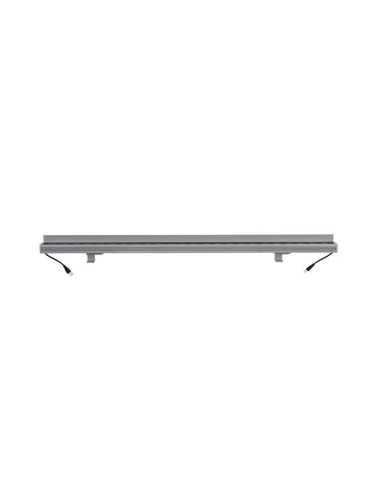 GloboStar Faia Outdoor Floor Lamp LED Wall Washer 24W with Natural White Light IP65 Silver