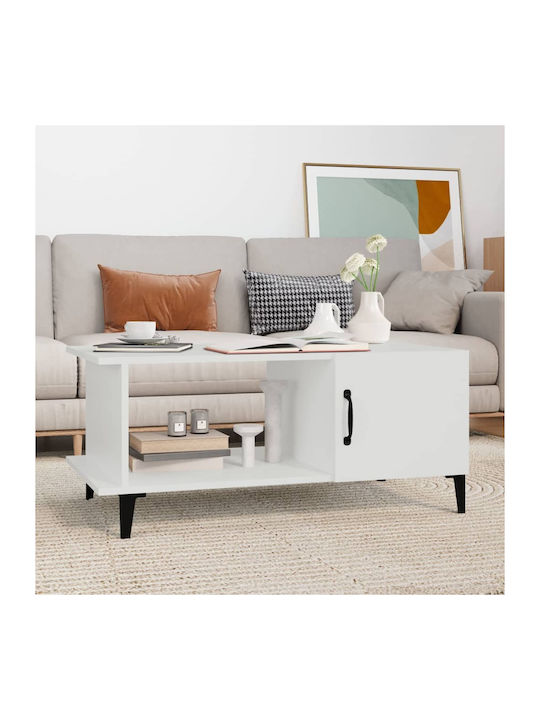 Rectangular Coffee Table Wooden White L90xW50xH40cm.