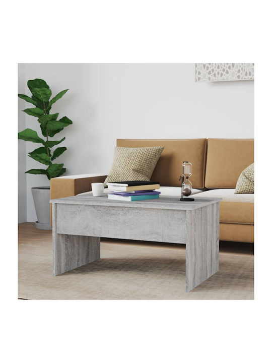 Rectangular Wooden Coffee Table with Lift Top Γκρι Sonoma L80xW50.5xH41.5cm