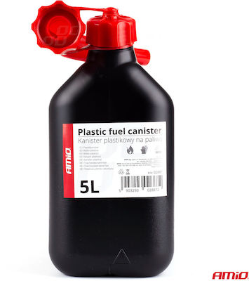 AMiO Recipient de combustibil Plastic cu Tub de Extensie 5lt Negru