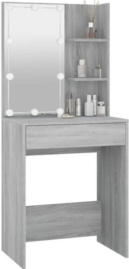 Floor-Standing Makeup Dressing Table Wooden Grey with Mirror 60x40x140cm