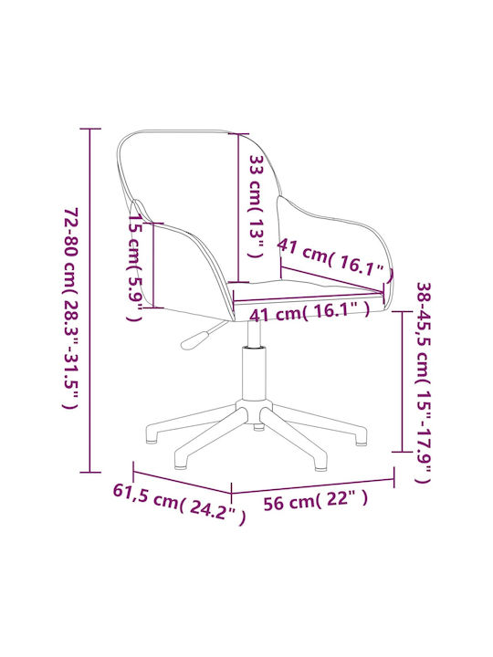 Rotating Chair Visitor with Arms Blue 56x61x72cm 1pcs