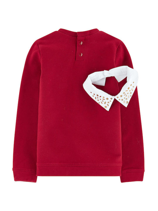 Bordeaux sweatshirt with detachable white collar (XK15022)