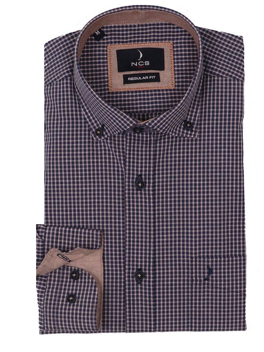 NCS N222-0061 Men's Checkered Blue Shirt