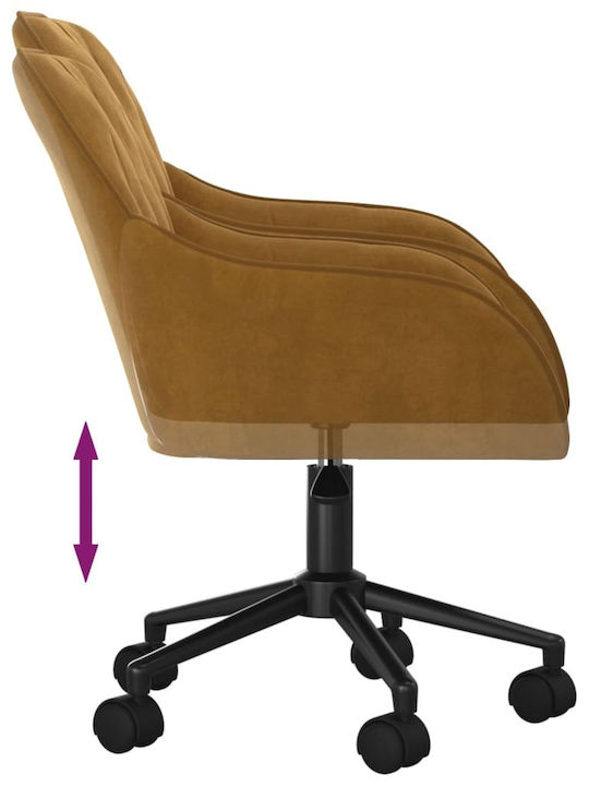 Rotativă Scaun Vizitator cu Brațe & Roți Cafea 56x61x78cm 2buc