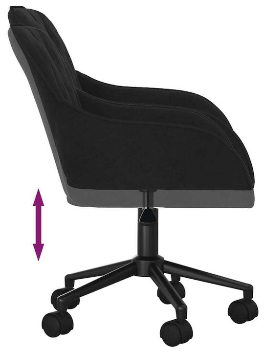 Swivel Visitor Chair with Arms & Wheels Μαύρο 56x61x78cm 2pcs