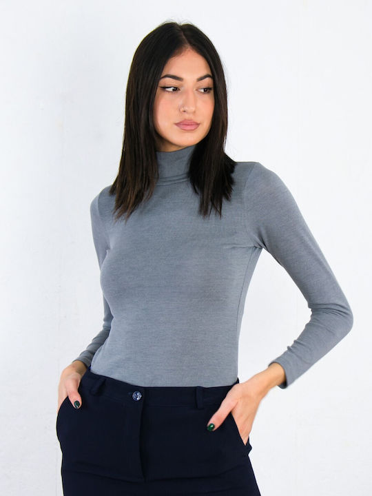 Lipsy Grauer leichter elastischer Rollkragenpullover für Damen 2210058Q