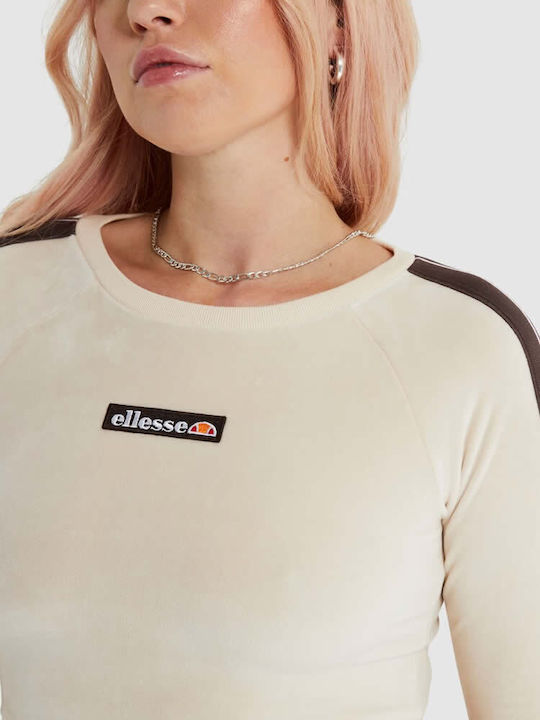 Elimena Γυναικείο Αθλητικό Crop Top Κοντομάνικο Μπεζ