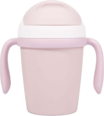 Bo Jungle Toddler Plastic Cup with Handles and Straw Pink