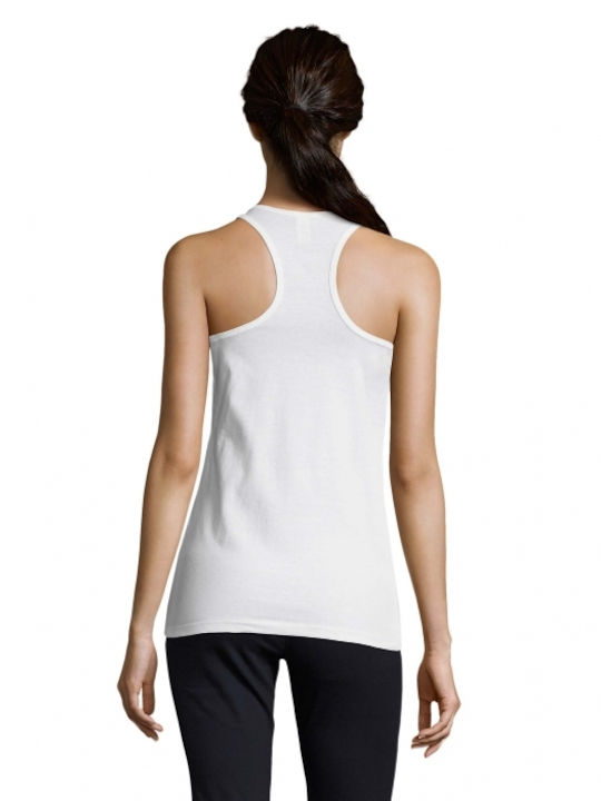 Women's Sleeveless T-shirt with Yoga - Pilates 30 print in white color