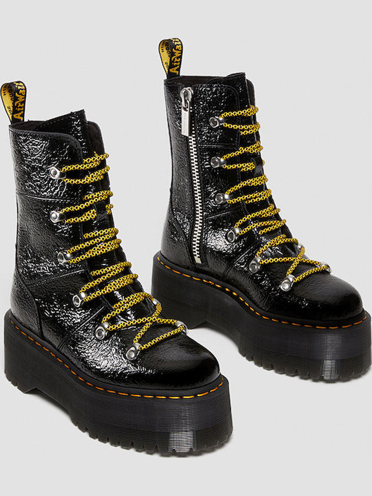 Ghilana Max Stiefeletten Damen aus Lackleder Schwarz