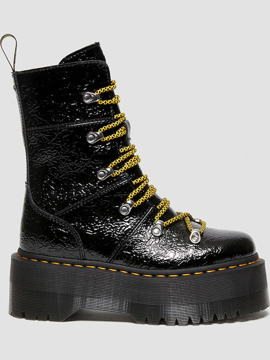 Ghilana Max Stiefeletten Damen aus Lackleder Schwarz