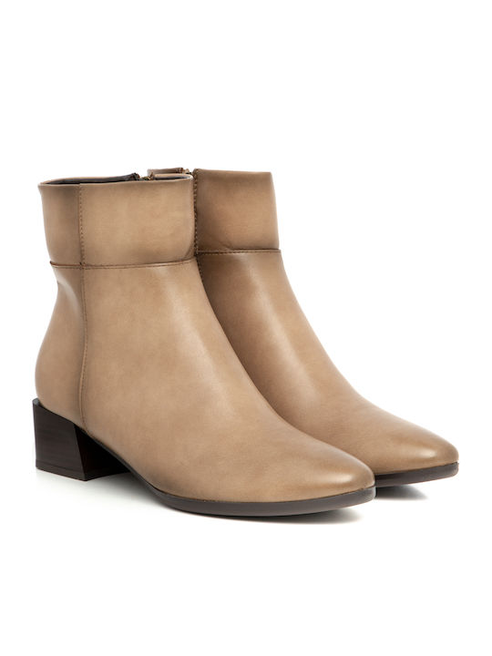 Women's Ankle Boots with Medium Heel Beige