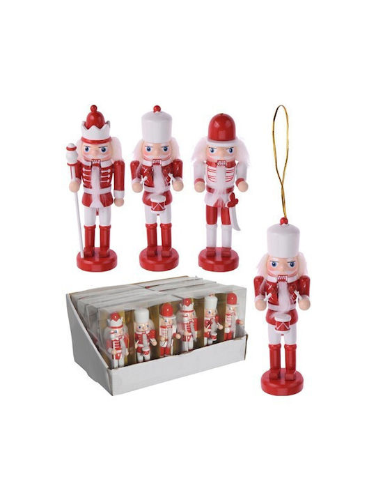 Christmas Wooden Nutcracker Ornament Red 12cm 3pcs