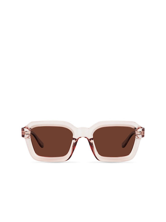 Meller Nayah Women's Sunglasses with Salt Kakao Plastic Frame and Brown Polarized Lens NAY-SALTKAKAO