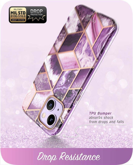 Supcase Cosmo 360 Full Cover Silicone 2mm Marble Purple (iPhone 14 Plus)
