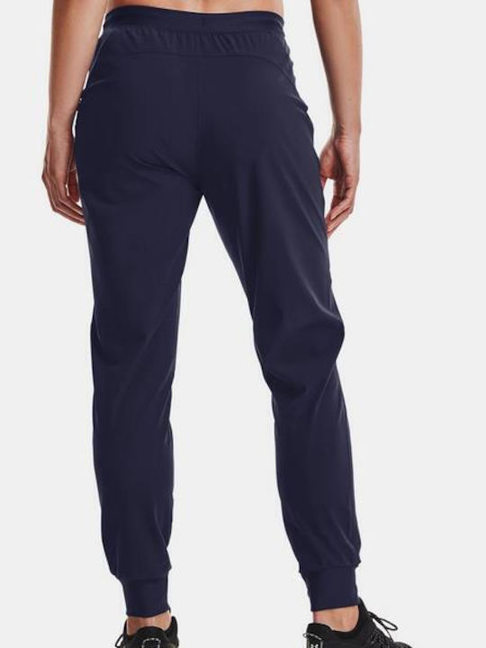 Under Armour Pantaloni de trening pentru femei cu cauciuc Albastru marin