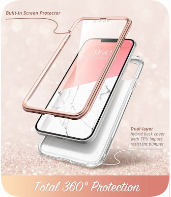 Supcase Cosmo 360 Full Cover Σιλικόνης Marble Pink (iPhone 13)