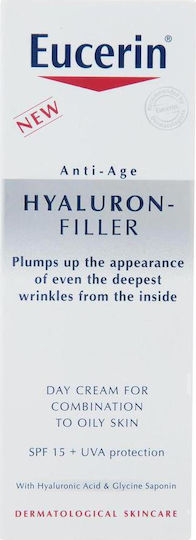 Eucerin Filler Κρέμα Προσώπου Ημέρας με SPF15 για Ενυδάτωση & Αντιγήρανση με Υαλουρονικό Οξύ 50ml
