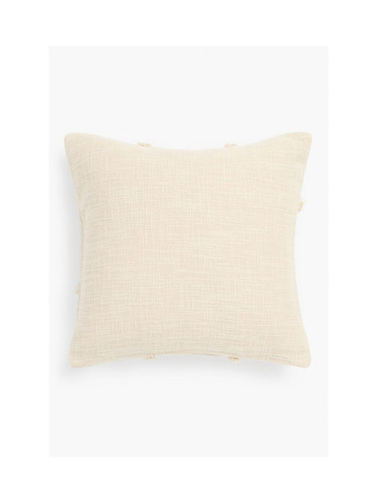 Calma House Decorative Pillow Case Bagua in 100% Cotton Ecru 45x45 cm