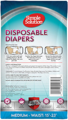 Simple Solution Disposable Diapers Female Diaper Pants Dog Medium 38 - 58cm 12pcs