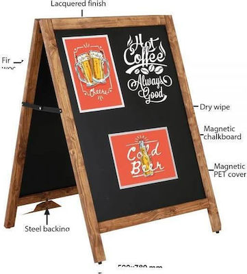 M&T Displays Floor Chalk Board 67x86cm