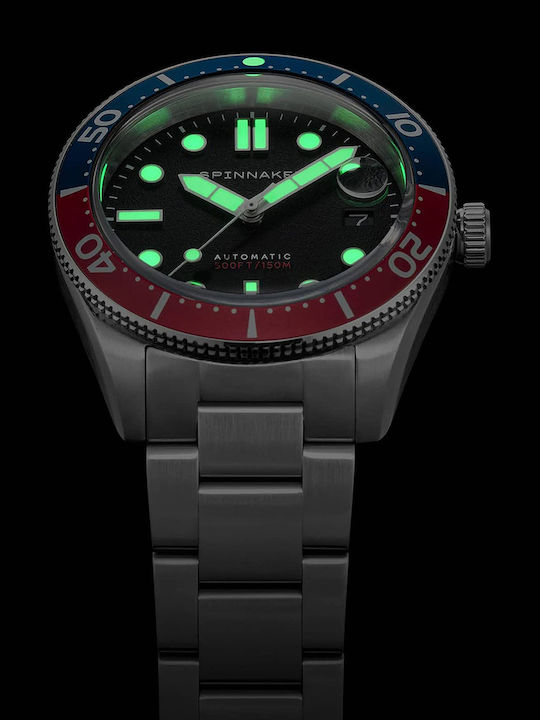 Spinnaker Croft Ανδρικό Ρολόι 40mm Αυτόματο με Ασημί Μεταλλικό Μπρασελέ
