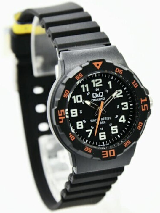 Q&Q Kids Analog Watch with Rubber/Plastic Strap Black