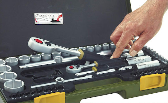 Proxxon Set Ratchet 1\2" & 1\4" 65pcs