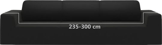 vidaXL Husă Elastică Canapea cu patru locuri Negru 1buc 332935