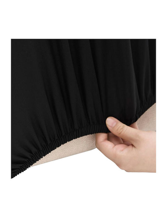 vidaXL Husă Elastică Canapea cu patru locuri Negru 1buc 332935