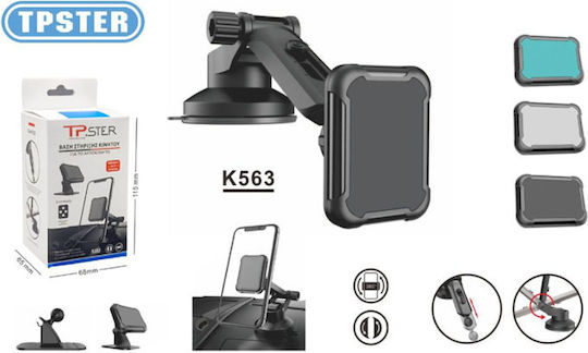 Tpster Βάση Κινητού Αυτοκινήτου K563 με Μαγνήτη Μαύρη