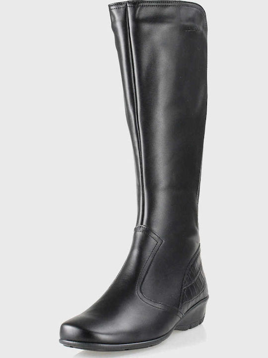 Leder Damenstiefel Schwarz