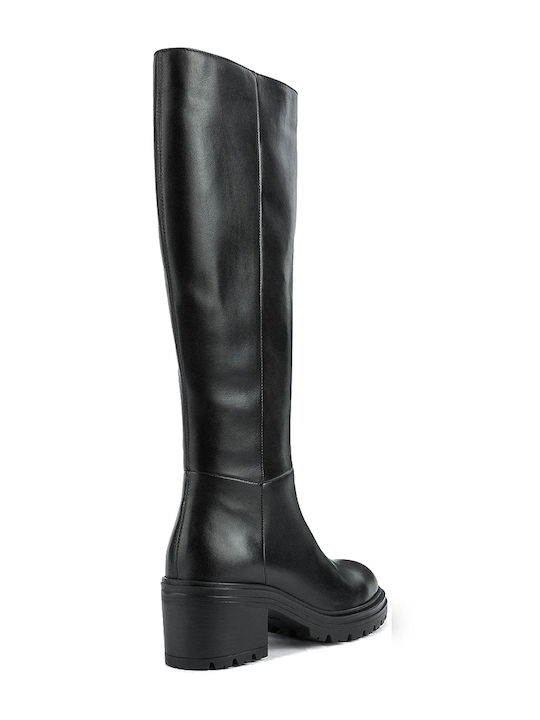 Anatomic Leather Medium Heel Women's Boots with Zipper Damiana Black