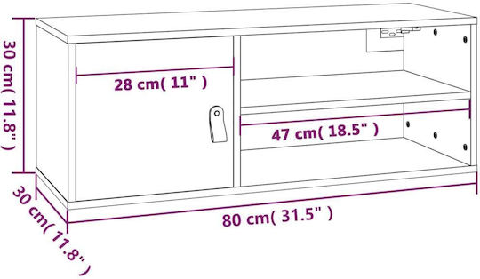 Dulap Pandantiv Pentru Sufragerie Din Lemn Masiv Natural 80x30x30cm