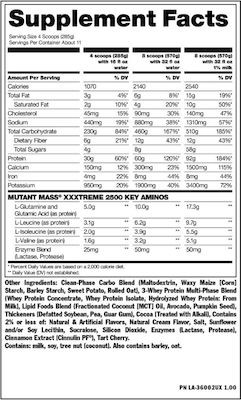 Mutant Mass Extreme 2500 Whey Protein with Flavor Cookies & Cream 2.72kg