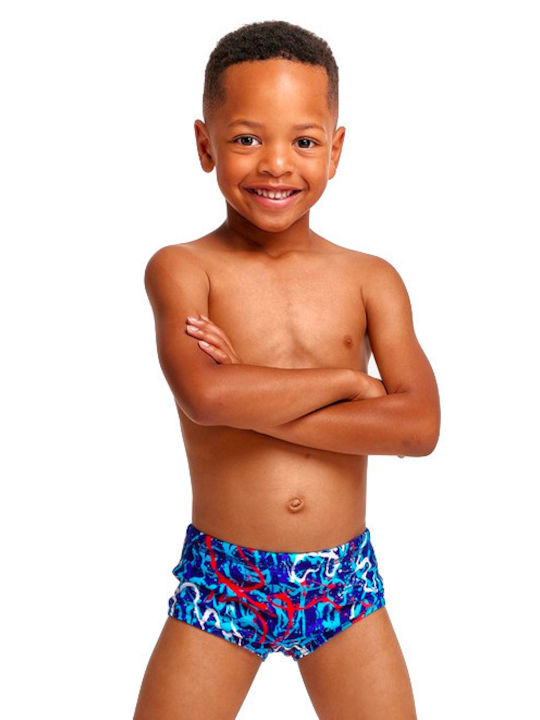 Funky Mr Squiggle Kids Swimwear Swim Briefs Training Blue