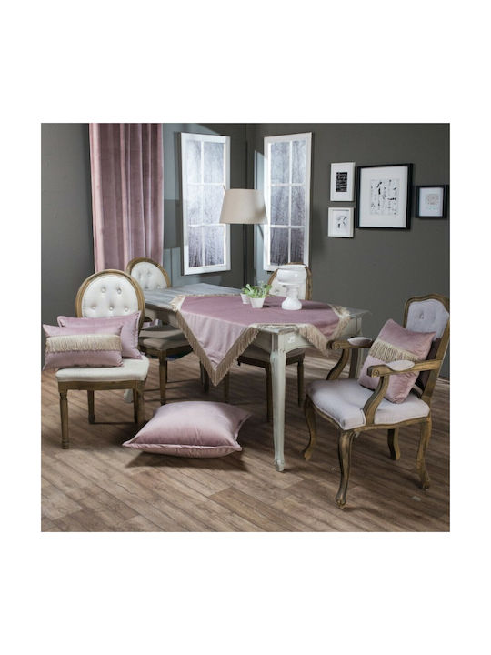 Teoran Față De Pernă Velvet Cu Franjuri 12 Mov 30x50cm