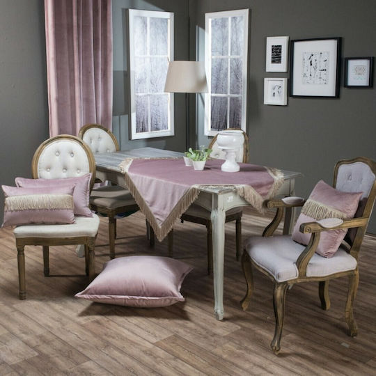 Teoran Διακοσμητική Μαξιλαροθήκη Velvet Με Κρόσια 12 Purple 30x50εκ.