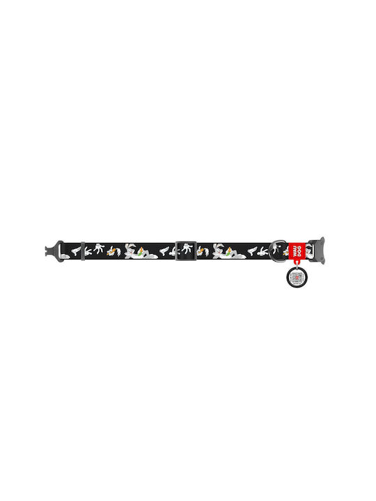 WauDog Looney 7 Dog Collar In Black Colour 25mm x 35 - 58cm