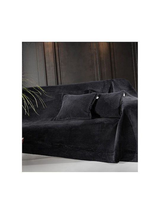 Guy Laroche Decorative Pillow Case Rubicon Fleece Black 42x42cm.